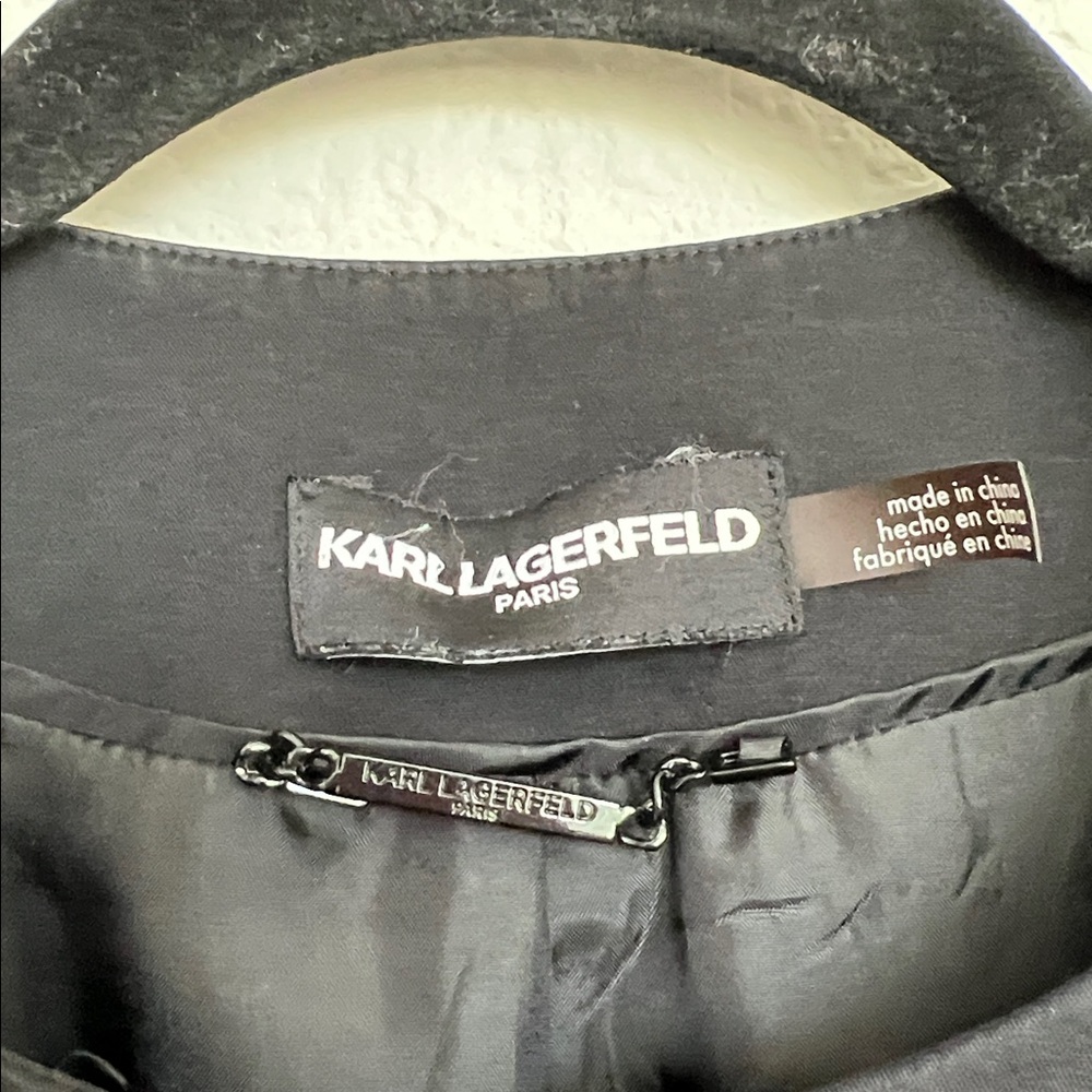 Karl Lagerfeld Black Tweed Blazer - Picture 3 of 7